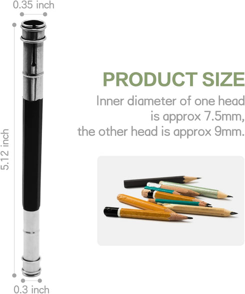 Pencil Extenders 6PCS Adjustable Pencil Lengthener Tool Coupling Device for School,Office,Sketch,Art,Writing...