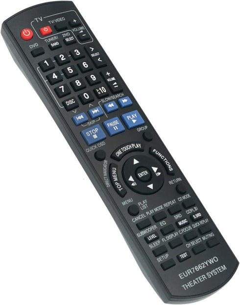 AIDITIYMI EUR7662YW0 Replacement Remote Control Compatible with Panasonic DVD Home Theater Sound System SC-PT750 SA-PT750P SA-PT750PC SC-PT753 SA-...