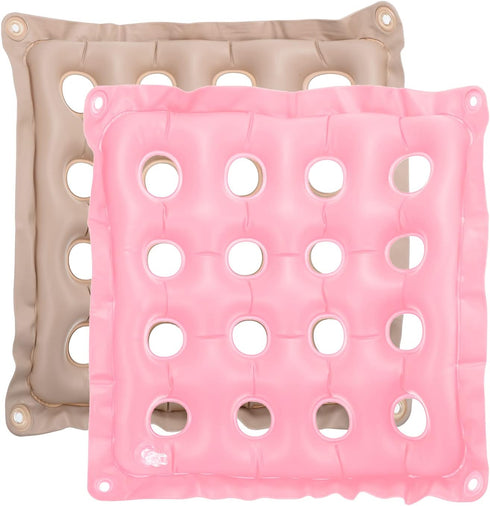 PATIKIL Inflatable Seat Cushion, 2 Pack Portable Air Seat Chair Cushions Breathable PVC Square Seat Pad for Home Wheelchairs Office Chairs, Pink G...