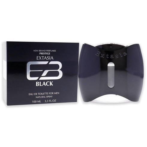 New Brand Perfumes New Brand Extasia Black EDT Spray Men 3.4 oz...