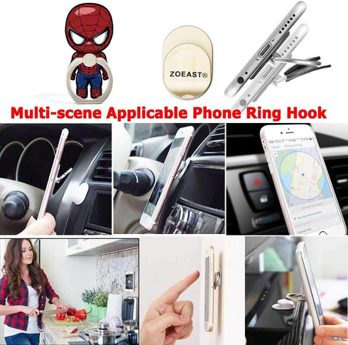 ZOSTLAND 3PCS Super Hero Phone Ring,Universal 360°Adjustable Phone Case Finger Grip Stand Holder Desk Stent Mount Hook Compatible with iPhone15 14...