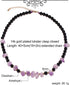 Spiritual Obsidian/Raw Amethyst Choker Necklaces for Women Adjustable Handmade Crystals and Stones Beaded Necklace...