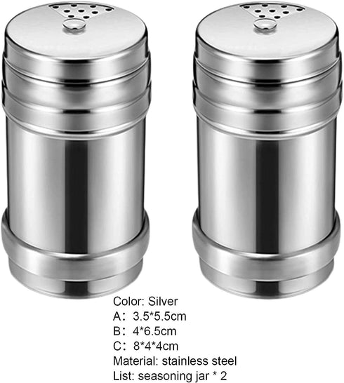 Stainless Steel Sugar Shakers Spice Salt Pepper Organizer Container Dust-proof Stainless Steel Salt Shakers...