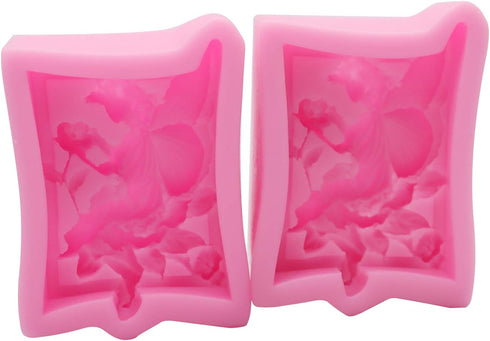2 PcsFairy or Angel Silicone Mold,for Sugarcraft Cake Decoration, Cupcake Topper, Polymer Clay,Fondant Molds-Small, Resin Epoxy, Jewelry Making, S...
