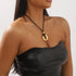 Boho Chunky Pedent Necklace for Women Dainty 14K Gold Plated Choker Summer Beach Faux Leather Choker for Women Men...