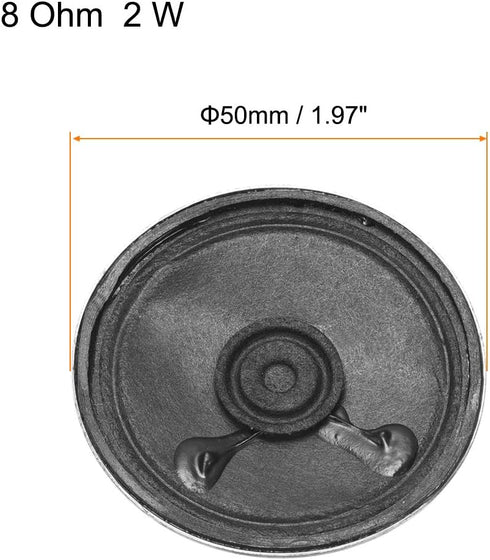 uxcell 2W 8 Ohm DIY Magnetic Speaker 50mm Round Shape Replacement Loudspeaker...