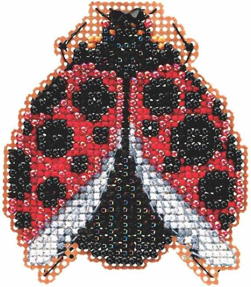Ladybug Hug Beaded Counted Cross Stitch Kit Mill Hill 2015 Spring Bouquet MH185103...