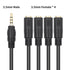 Poyiccot 3.5mm Splitter Mic and Audio Cable, 3.5mm Headphone Splitter 1 to 4 Ways (1/8") TRRS Male to Female Aux Headphone Cable for Earphone & He...