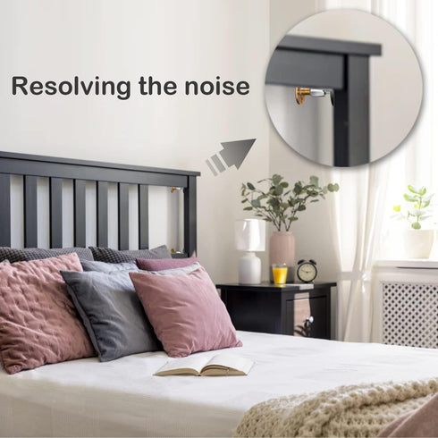 Krisler Adjustable Iron Bed Frame Anti-Shake Tool, 30-44mm, Wall Protection, Easy Install, Modern Design, 100kg Weight Capacity (2PCs)...