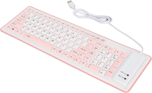 Heayzoki Roll Up Keyboard, Foldable Silicone Keyboard 103 Keys USB Wired Waterproof Mute Keyboard, Fadeless Foldable Keyboard for Pc Laptop Travel...
