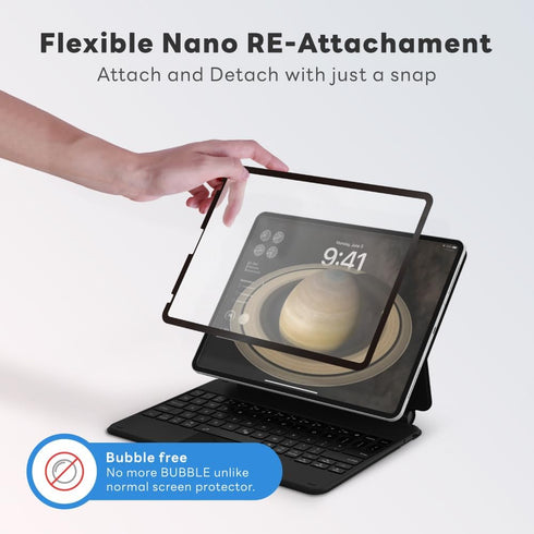 EIP Detachable Paper-feel Screen Protector for iPad air 5/4, iPad Pro 11”, Reusable Nano Tech, Easy Install & Detach, Anti-glare, Draw and Sketch ...