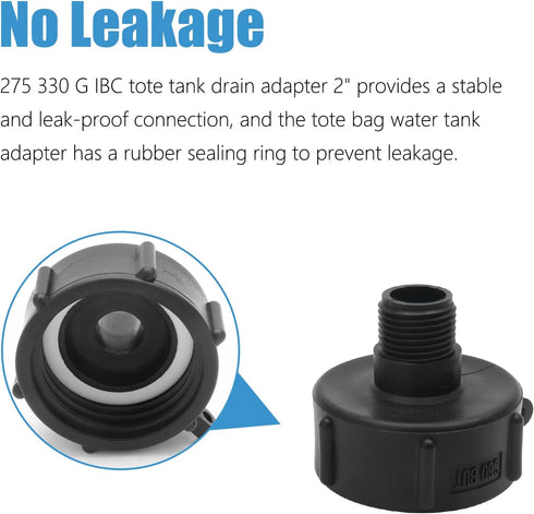 275 330 Gn IBC Tote Tank Food Grade Drain Adapter S60 BUT Female x 3/4" BSP/NPT Male, Water Hose Male Adapter Garden Hose Drain Plug Connector...