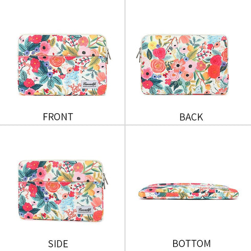 Canvaslife Garden Rose Waterproof Pattern 13 inch Canvas Laptop Sleeve with Pocket 13 inch 13.3 inch Laptop 13 case13 Sleeve...