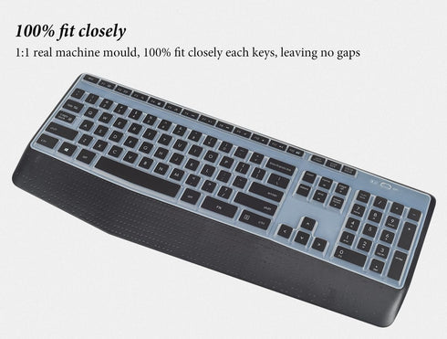 Keyboard Cover Skin for Logitech MK345 Wireless Full-Sized Keyboard with Plam Rest, Logitech MK345 Keyboard Accessories-Black...