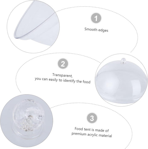 Cabilock Acrylic Food Cover 8 Inches Round Cake Dome Cover Bell Jar Acrylic Display Dome Cloche Clear Food Snack Display Cover for Cake Dessert Su...