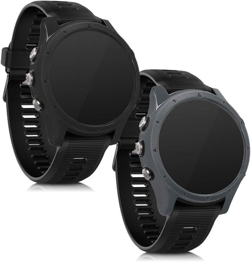 kwmobile Cases Compatible with Garmin Forerunner 935/945 - Set of 2 Fitness Tracker Screen Protectors - Black/Grey...