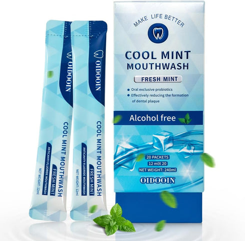 Travel Size MouthWash Packets - TSA Approved Travel Porable mouthwash, Alcohol Free, Natural Ingredients for Bad Breath,Oral Care Treatments (0.37...