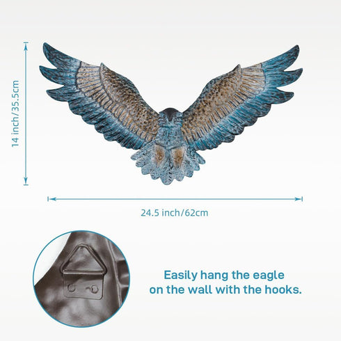 Metal Wall Art Owl Eagle Wall Decor Metal Bird Outdoor Wall Decor Modern Hanging Wall Sculpture for Garden Fence Patio Porch Living Room Bedroom (...
