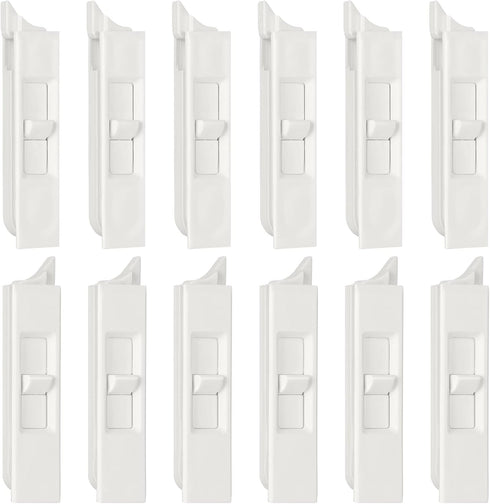 Tilt Latch Pairs White Plastic Construction Snap-In Latch Pairs Spring Loaded Sliding Window Tilt Latch for Home Window Accessories (12 Pieces)...