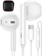 USB C Earbuds Wired Headphones for iPhone 15 Plus Samsung S24 S23 S22 A55 A54, USB Type C Earbuds with Micriphone Hi-fi DAC Volume Control for iPa...