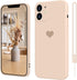 iPhone 12 Case, Phone Case iPhone 12 Pro, Slim Thin Cute Heart Silicone Design Shockproof Protective Soft Bumper Drop Protection Girls Women Boys ...