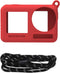 Osmo Action 3/4 Silicone Case Lanyard for DJI Action 4 Camera Accessories with Neck Strap, Waterproof Silicone Protective Case for Insta360 GO 3 C...