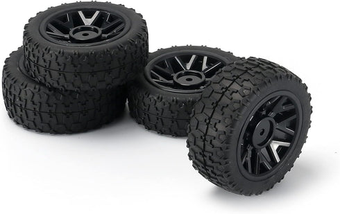 AMORIL 1:14 RC Car Rubber Tires & Wheel Replacement (4PCS)...
