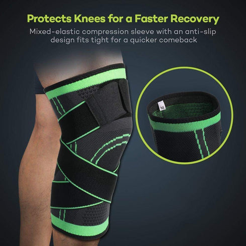 Compression Knee Sleeve Knee Brace for Men & Women Knee Support for Running, CrossFit, Basketball, Pain Relief, Meniscus Tear Arthritis ACL MCL Fa...