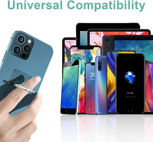 Transparent Cell Phone Ring Holder Grip, Clear Phone Ring Stand Holder, 360° Degree Rotation Phone Ring Finger Grip Back Kickstand, Compatible Tab...