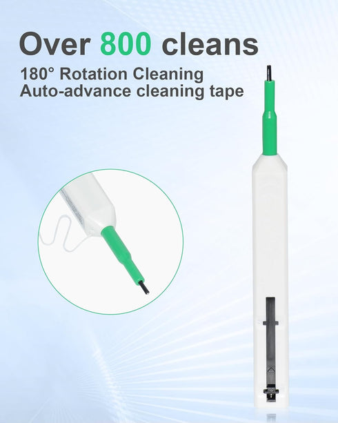 Fiber Optic Cleaning Pen, One Click Fiber Cleaner Pen, SC/FC/ST 2.5mm Ferrule Connectors Fiber Cleaner Over 800 Times with Added Protection Case...