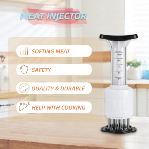 Stainless steel Marinade Meat Injector, Marinade Tenderizer Injector Needle Flavor Syringe Cooking Meat Poultry Turkey Chicken BBQ...