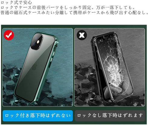 Anti-spy Screen iPhone12Promax case?Lock + Magnetic adsorption Anti-Peeping Metal Frame 360 Full Body Protective Cover Double-Sided Glass Lens Pro...