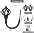 KAMANINA Decorative Curtain Drapery Holdbacks Twisted Cage Finials, Black(1 Pair/2 Pack), Small...