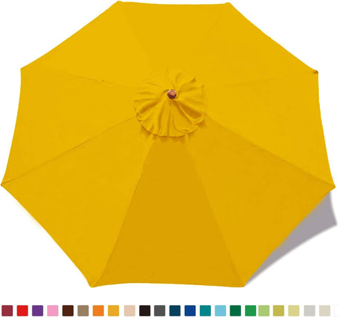 MASTERCANOPY Patio Umbrella 9 ft Replacement Canopy for 8 Ribs-Gold...