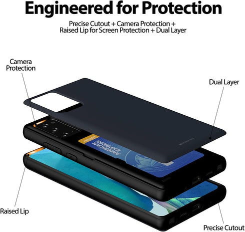 GOOSPERY for Samsung Galaxy Note 20 6.7"(2020) Card Holder Wallet Case, Easy Magnetic Door Closure Protective Dual Layer Bumper Sturdy Phone Back ...