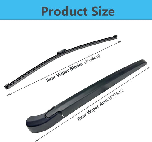 Rear Windshield Wiper Arm Blade Set Replacement for BMW X5 X5M E70 2007-2013, Factory OE Style Rear Window Wiper Arm Blade Set, Back Window Wiper ...