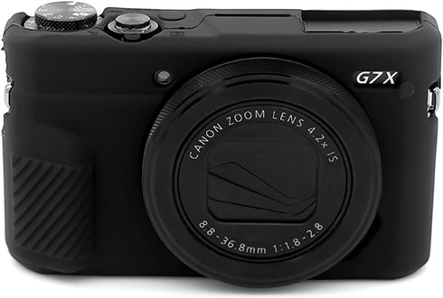 G7X Mark II Case G7X Mark III Case G7X Camera Silicone Case,Soft Silicone Protective Cover for Canon Powershot G7X Mark III DSLR Camera(Black)...