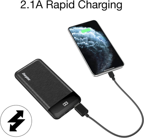 Energizer Power Bank 20000mAh Portable Battery Pack, Backup Phone Charger with LCD Display for iPhone, Samsung, Android Series_UE20058...