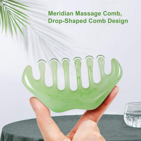 2pcs Massage Comb, Guasha Scraping Scalp Comb, Multi-Functional Handheld Head Massage Tool, Meridians Massager for Head Caring, Relaxation, Physic...