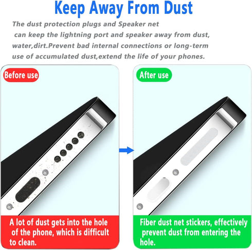 44 Pack Mesh Anti Dust Proof Adhesive Net Sticker with 10 Pcs Silicone Anti Dust Plugs Caps, Speaker Dustproof Cover with Dust Pluggy Kit Protects...