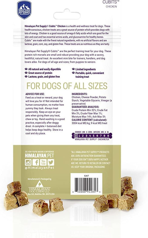 Himalayan Pet Supply Cubits with Chicken | Natural Training Treat | No Crumbs - No Sticky Mess | Gluten - Lactose - Soy - Grain Free | 3.5 oz per ...