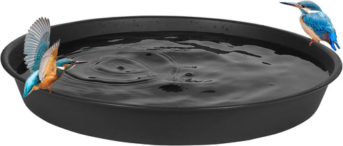 2 Pack of Bird Bath Bowl 14 inch, 1.6" Depth, 12 14 16 18 19 inch Heavy Duty BirdBath Bowls only, Plastic Round Large Plant Saucer Dish for Garden...