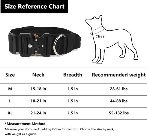 Tactical Dog Collar with Handle, Adjustable Nylon Fastener Tape Design Dog Collar for Medium to Large Pet Dogs or Military Dog Training - Quick-Re...