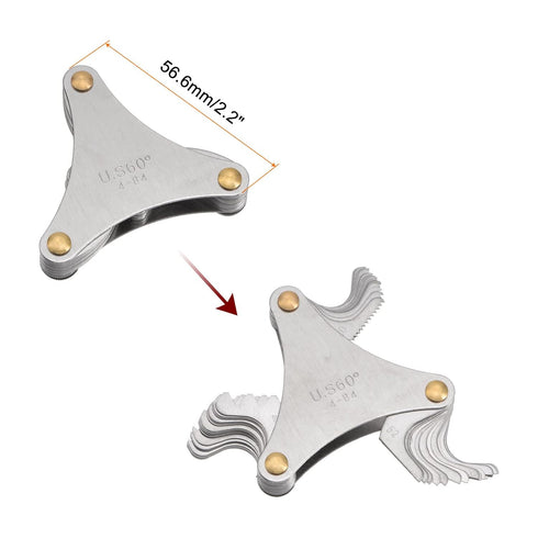 America SAE Type 4-84 Screw Thread Pitch Gauge Tool Pitch Cutting Gauge Caliper Gauges Measuring Tool for Industrial Measurement...