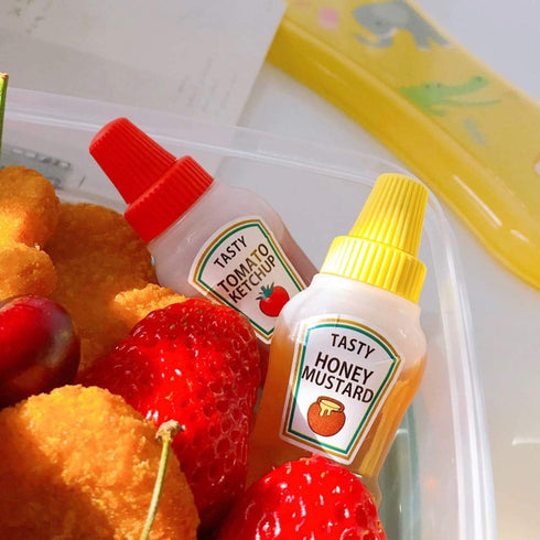 RAYNAG 6 Pack Mini Squeeze Ketchup Bottles, 25ml Ketchup and Mustard Bottles for Lunch Bento Box Accessories...