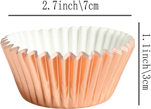 Rose Gold Foil Muffin Cupcake Liners case Baking Cups,Foil Cupcake Liners Standard Baking Cups Pack of 100 …...