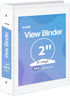 SUNEE 3 Ring Binder 2 Inch 1 Pack, Clear View Binder Three Ring PVC-Free (Fit 8.5x11 Inches) for School Binder or Office Binder Supplies, White Bi...