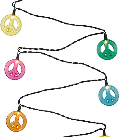 Kurt Adler 10 Multicolored Peace Sign Light Set...