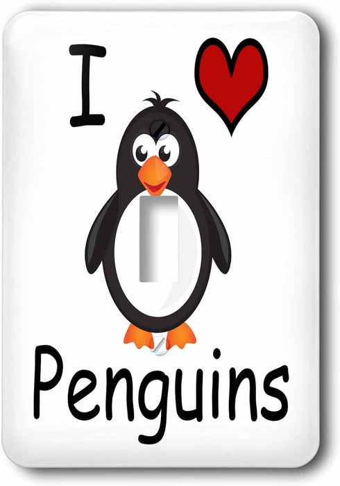 3dRose lsp_123042_1 I Love Penguins Light Switch Cover...
