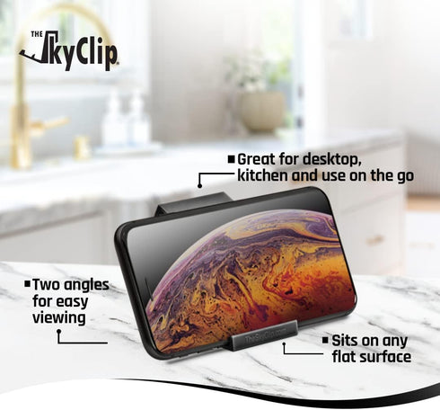 Airplane Cell Phone Back of Seat Inflight Tray Table Clip and Sturdy Phone Stand, Compatible with iPhone, Android, Tablets, and Readers, Travel Mu...